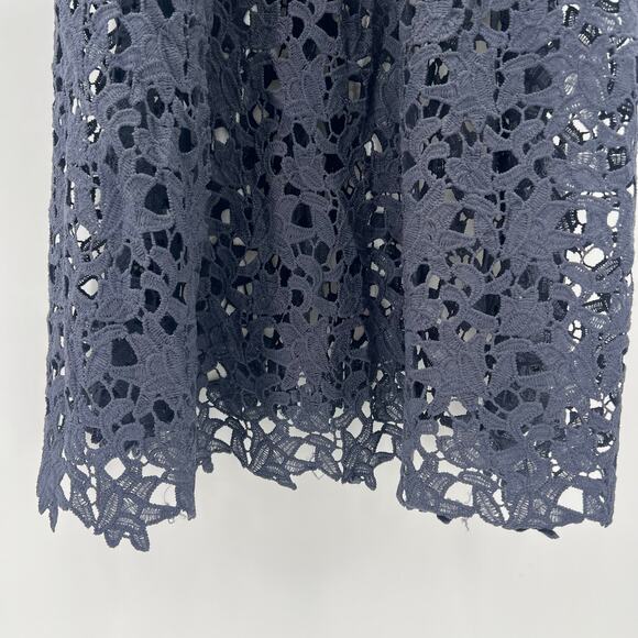 ASTR The Label Crochet Lace Dress Womens Small Navy Blue Pleated Front - Picture 6 of 10